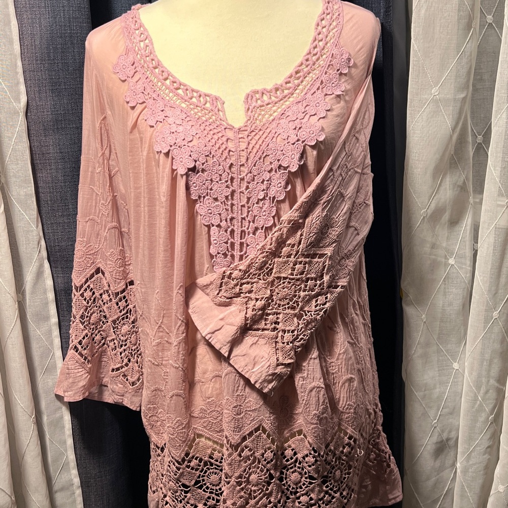 Daniel Rainn Pink Lace Blouse